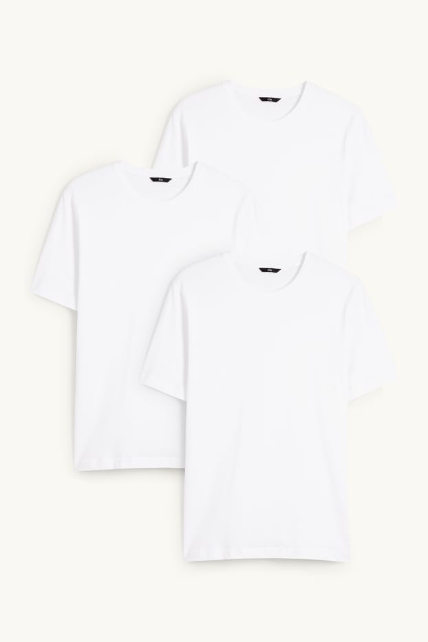 Men - Multipack of 3 - T-shirt - regular fit - white