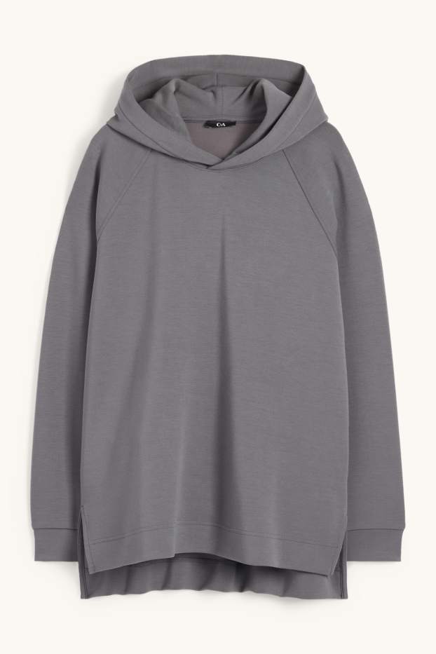 Dames - Basic hoodie - donkergrijs