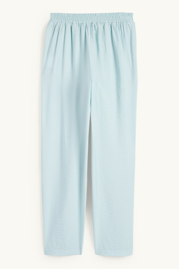 Femmes - Pantalon en toile - high waist - tapered fit - vert menthe