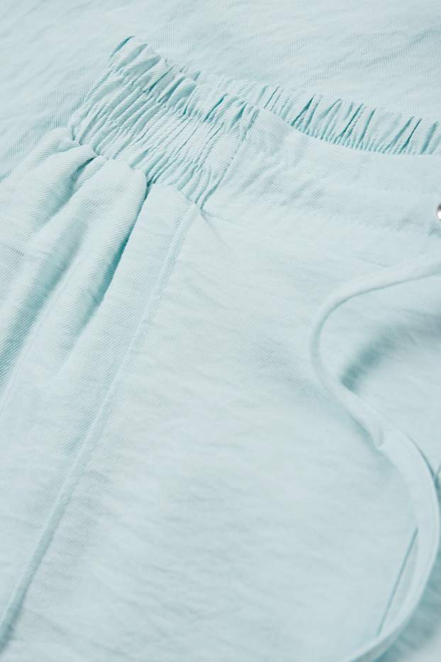 Femmes - Pantalon en toile - high waist - tapered fit - vert menthe