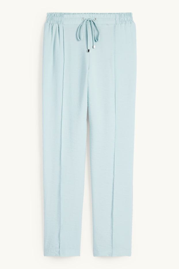 Femmes - Pantalon en toile - high waist - tapered fit - vert menthe