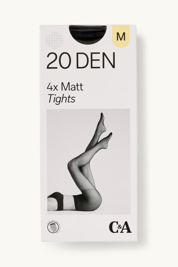 Dona - Paquet de 4 - mitges fines - 20 DEN - negre