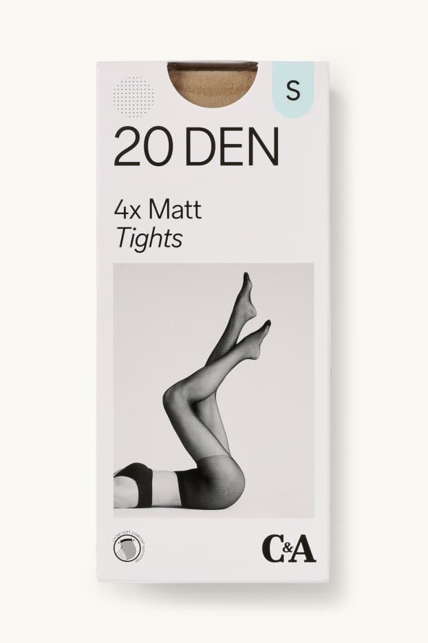 Dona - Paquet de 4 - mitges fines - 20 DEN - beix clar