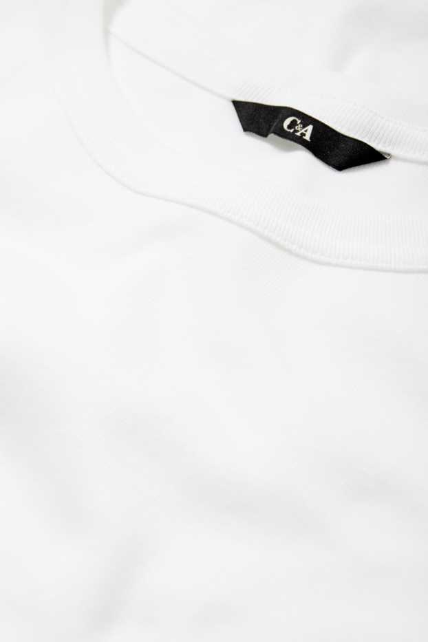 Uomo - T-shirt - slim fit - a coste fini - bianco