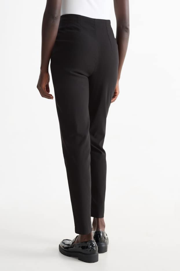 Donna - Pantaloni - vita alta - slim fit - nero