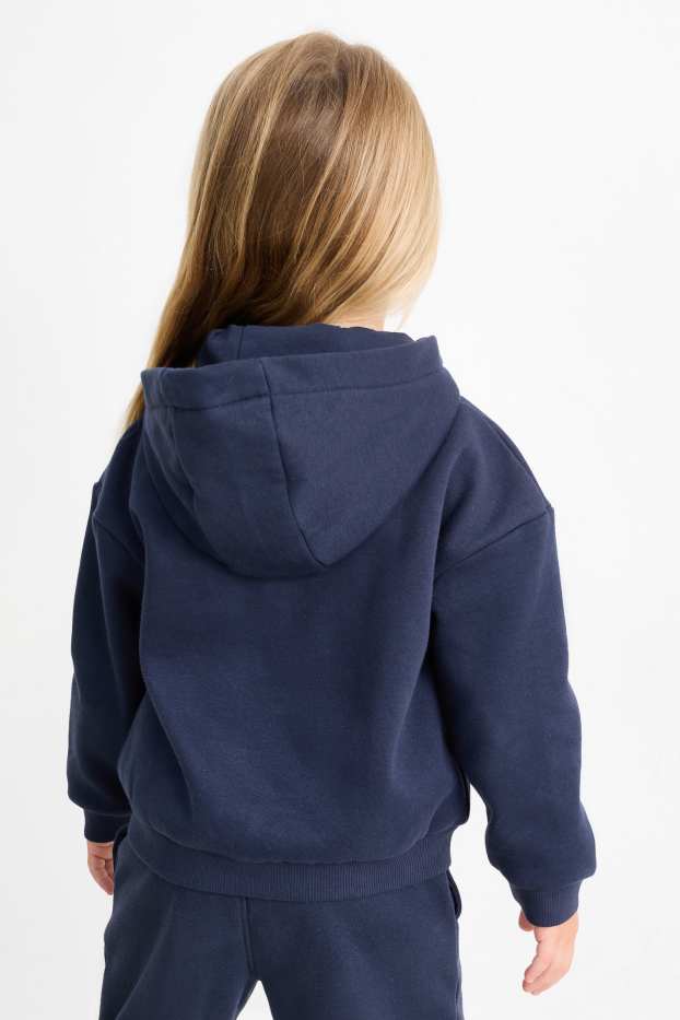 Kinder Mädchen - Herz - Sweatjacke mit Kapuze - dunkelblau