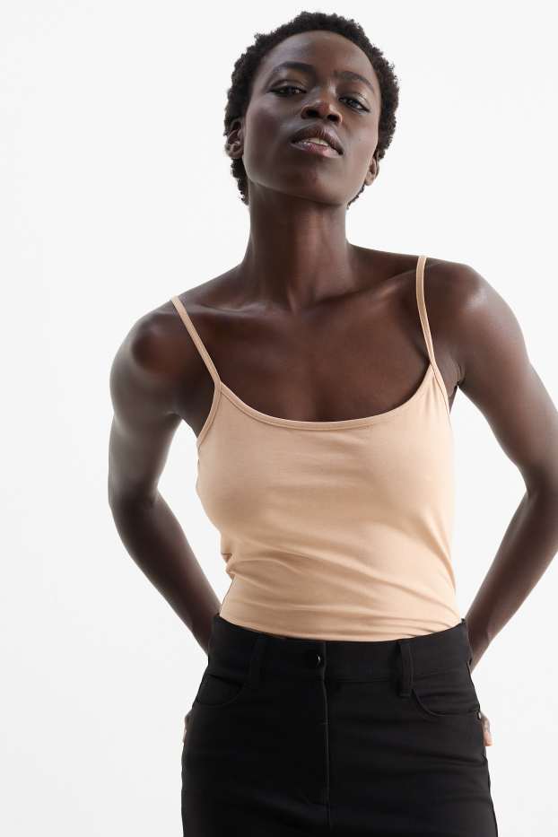 Damen - Multipack 2er - Top - schwarz / beige