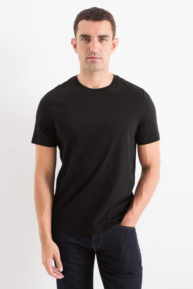 Hommes - Lot de 3 - T-shirts - regular fit - noir