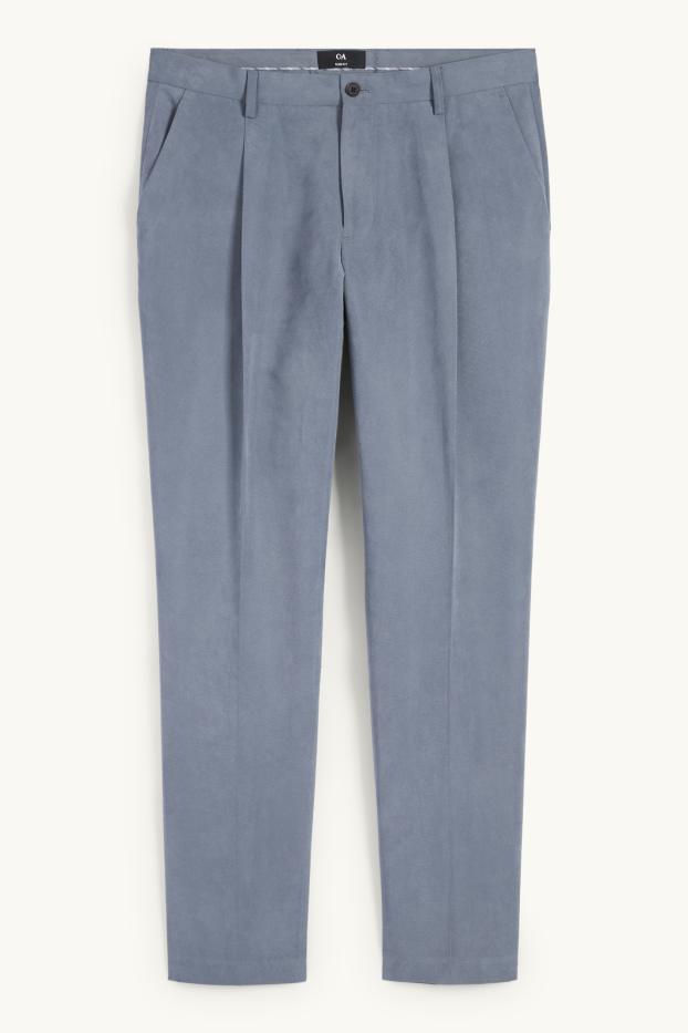Hommes - Pantalon de costume - slim fit - texturé - bleu