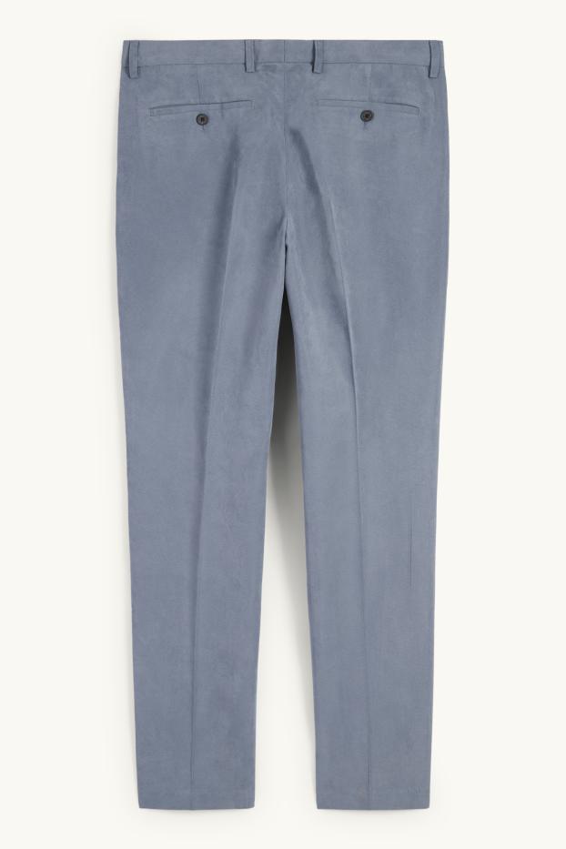 Hommes - Pantalon de costume - slim fit - texturé - bleu