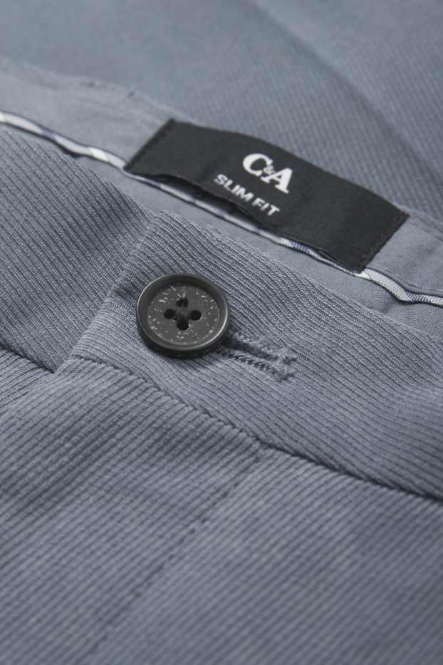 Hommes - Pantalon de costume - slim fit - texturé - bleu
