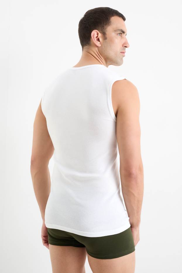 Men - Multipack of 3 - vest - skinny rib - seamless - white