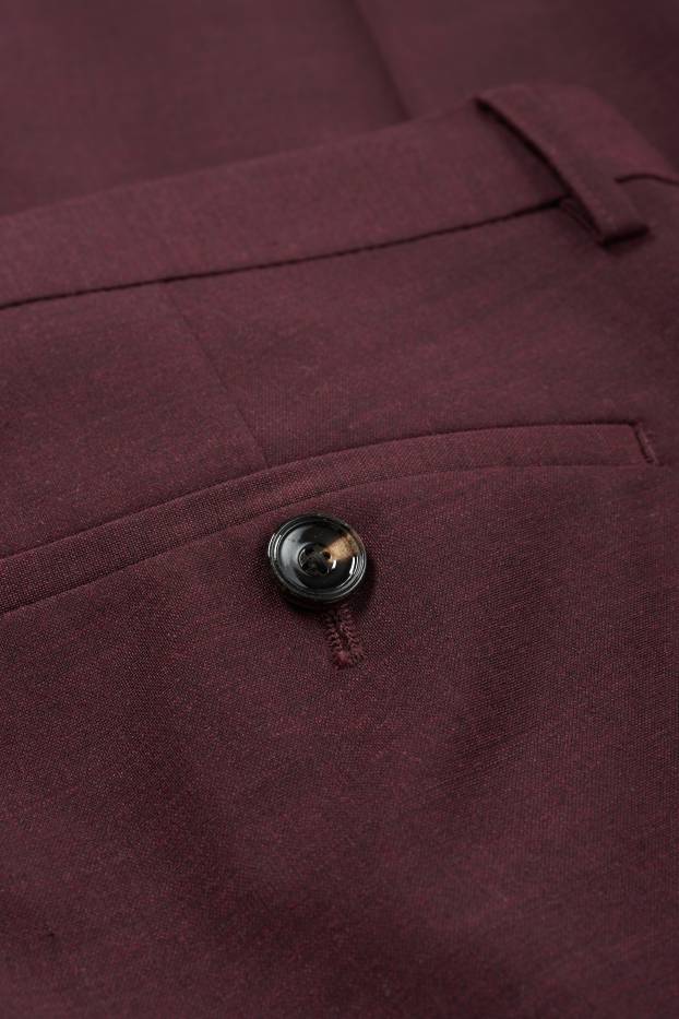 Hommes - Pantalon de costume - regular fit - Flex - 4 Way Stretch - bordeaux