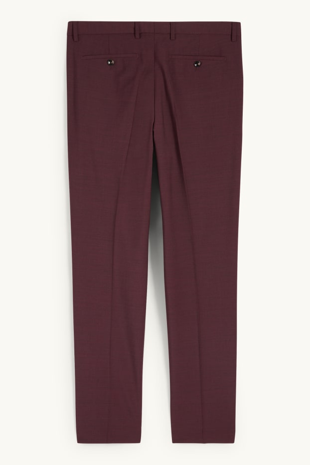 Hommes - Pantalon de costume - regular fit - Flex - 4 Way Stretch - bordeaux