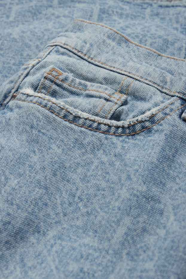 Women - Denim skirt - patterned - denim-light blue