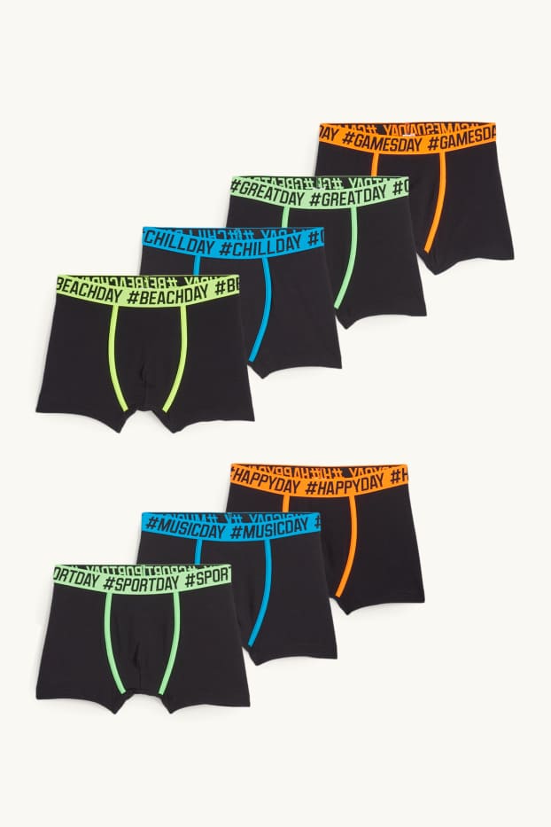 Kinderen: jongens - Set van 7 - boxershorts - zwart