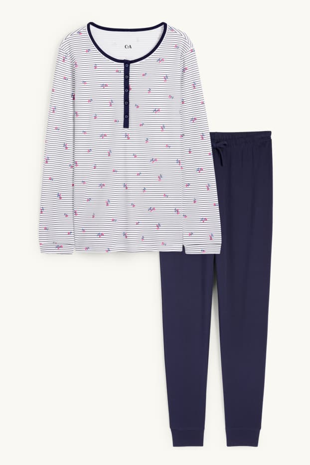 Damen - Pyjama - weiß