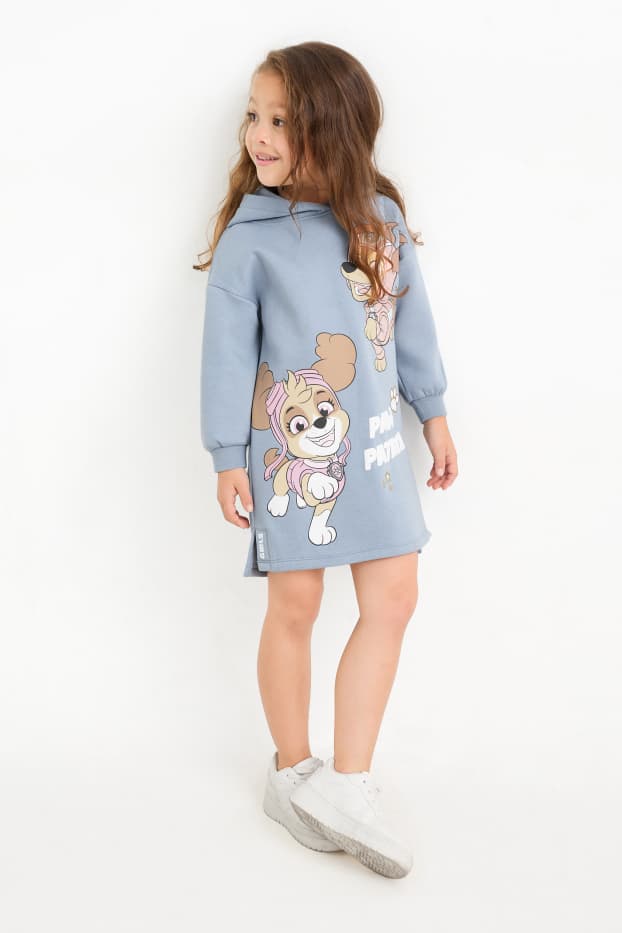 Kinder Mädchen - PAW Patrol - Skye und Liberty - Sweatkleid mit Kapuze - blau