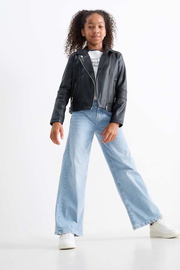 Kinder Mädchen - Wide Leg Jeans - helljeansblau