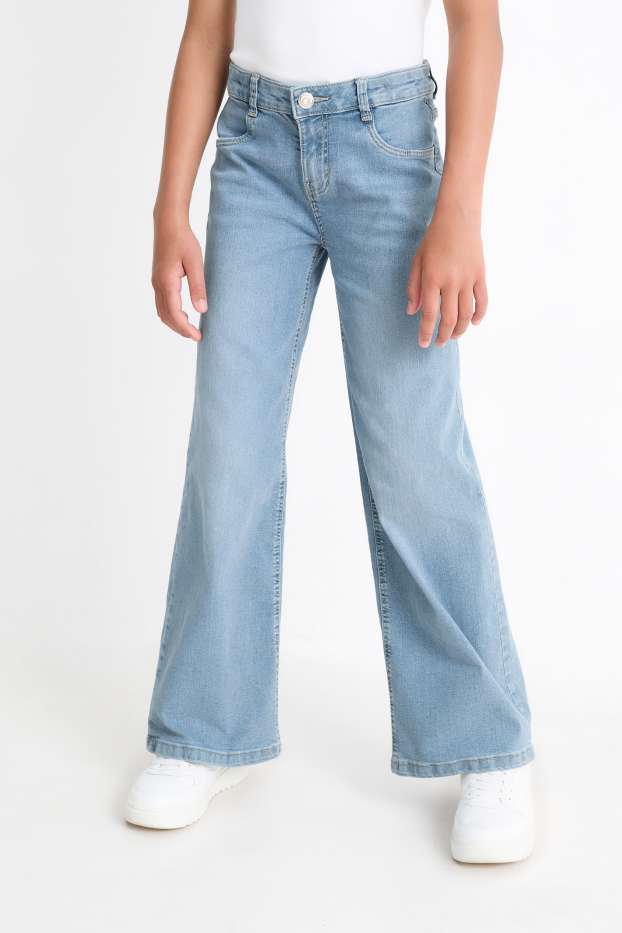 Kinder Mädchen - Wide Leg Jeans - helljeansblau