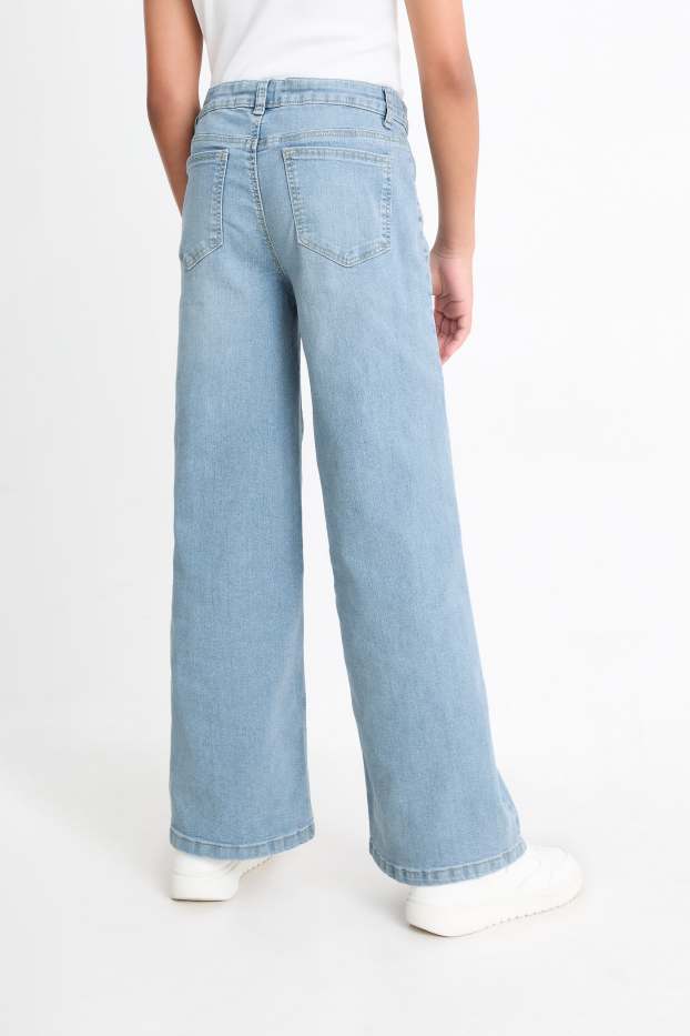 Kinder Mädchen - Wide Leg Jeans - helljeansblau