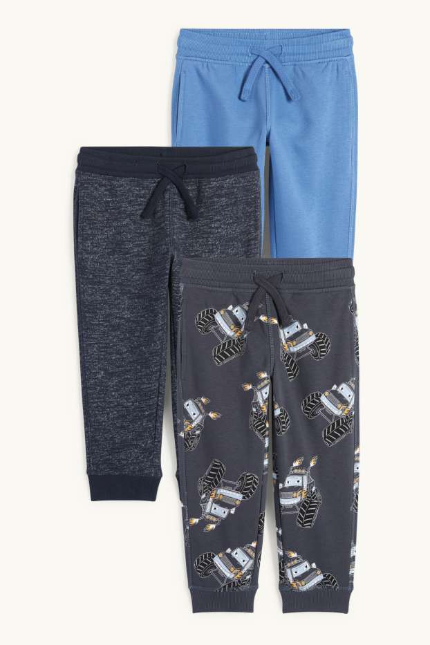 Children Boys - Multipack of 3 - monster truck - joggers - blue / gray
