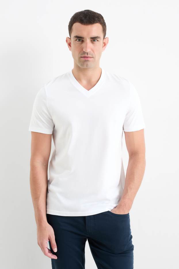 Herren - T-Shirt - Regular Fit - weiss
