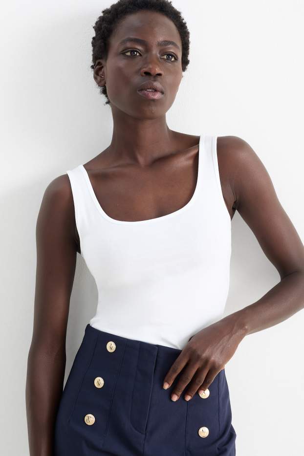 Dona - Paquet de 2 - samarreta de tirants  - blanc/negre