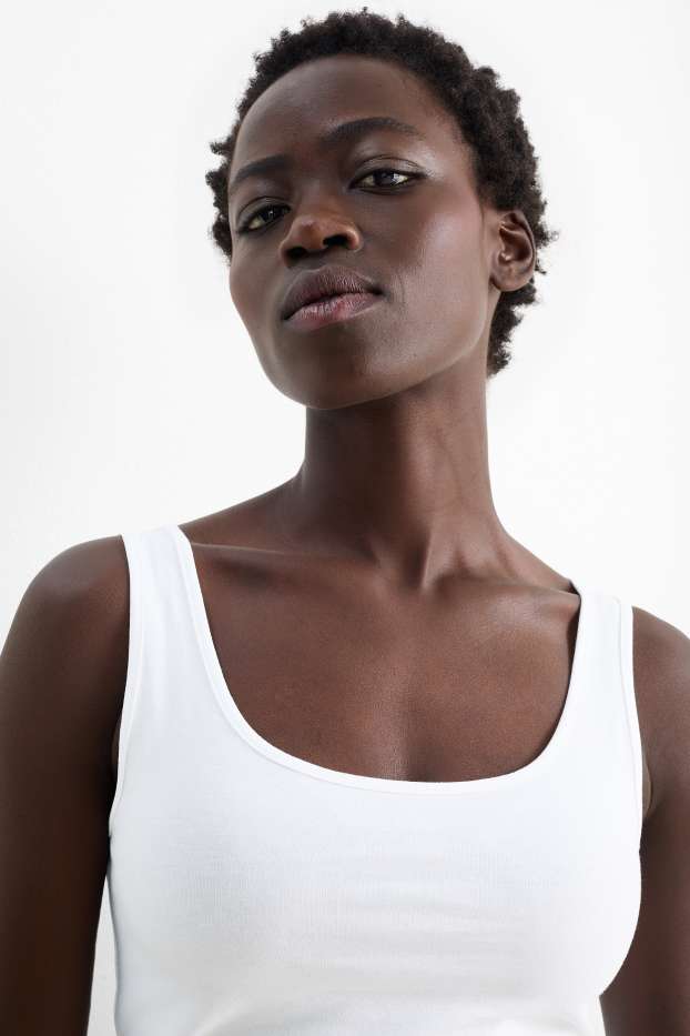 Dona - Paquet de 2 - samarreta de tirants  - blanc/negre