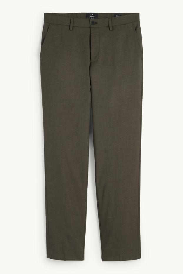 Hommes - Pantalon de costume - regular fit - Flex - vert foncé