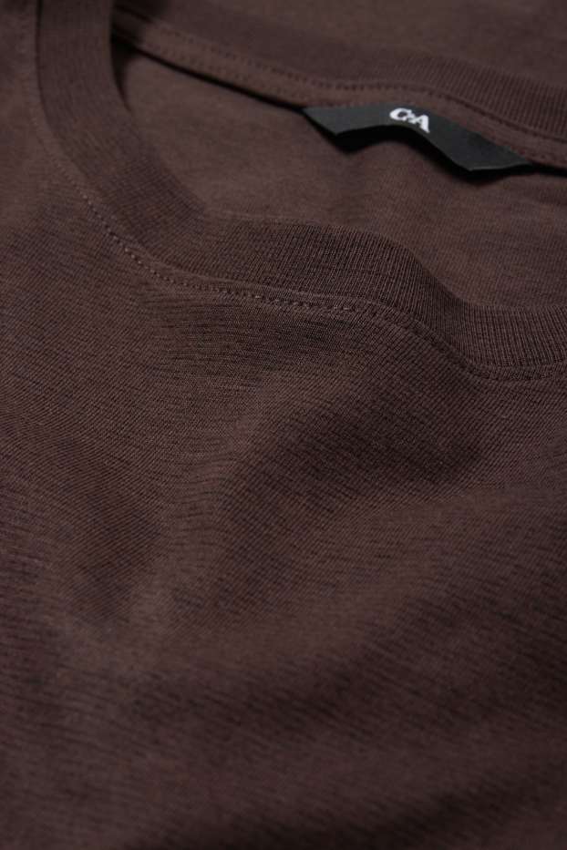 Heren - Longsleeve - donkerbruin
