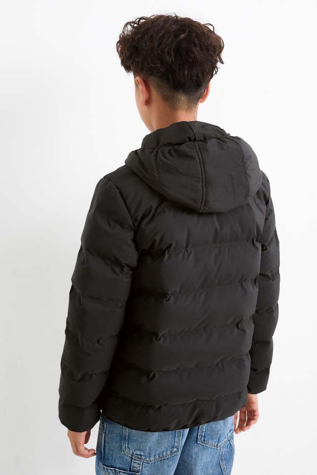 Bambini - Giacca trapuntata con cappuccio - idrorepellente - nero