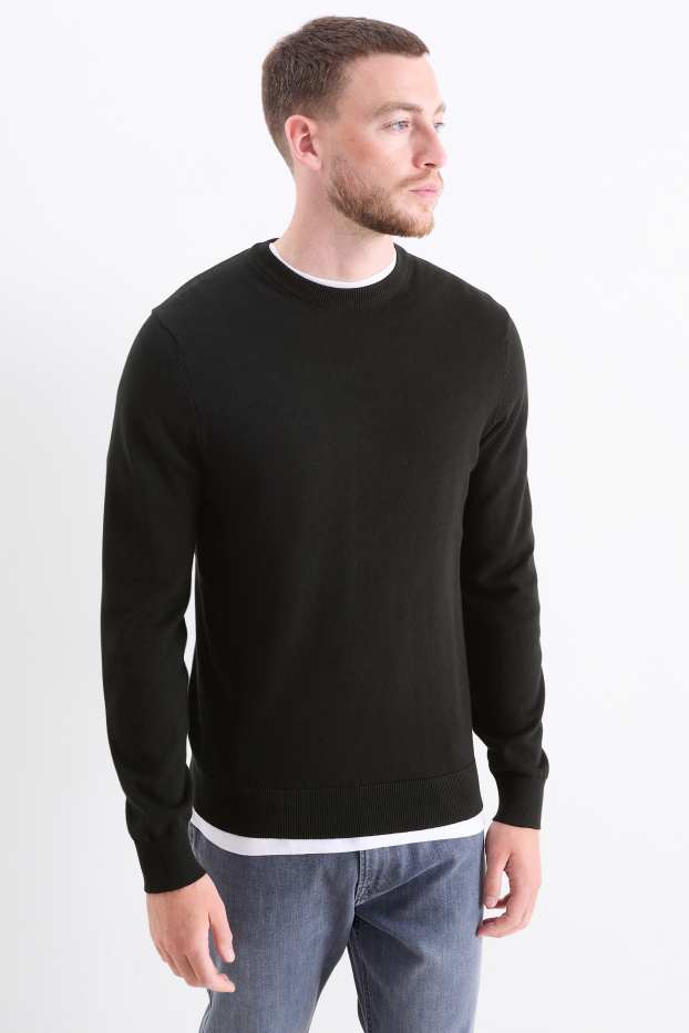 Herren - Feinstrick-Pullover - schwarz