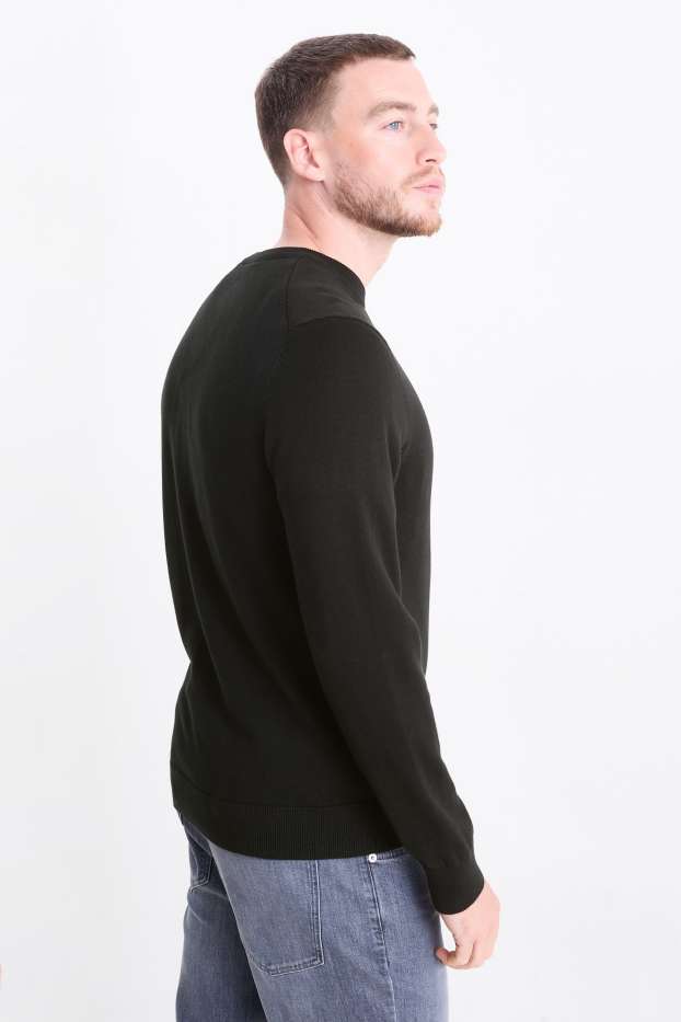 Herren - Feinstrick-Pullover - schwarz