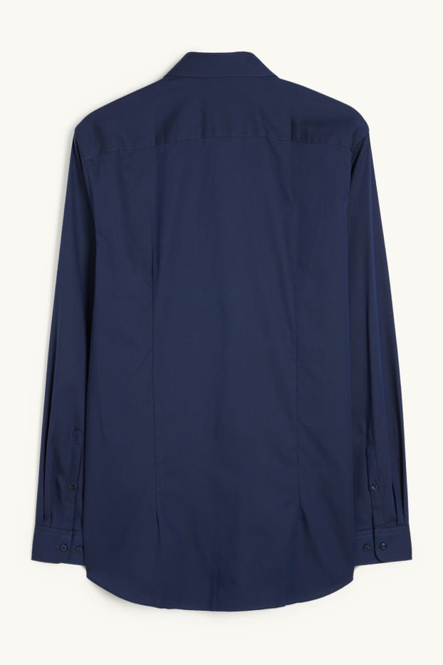 Hombre - Camisa de oficina - slim fit - Kent - de planchado fácil - azul oscuro