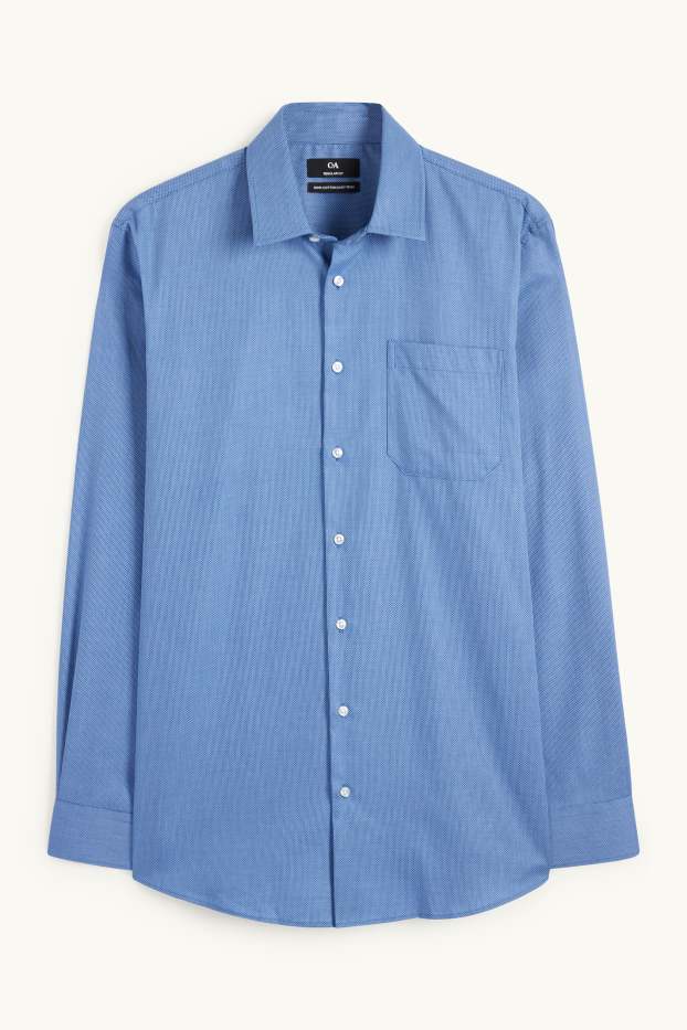 Heren - Business-overhemd - regular fit - kent - gemakkelijk te strijken - blauw