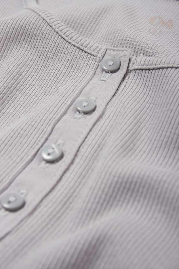 Donna - Maglia con collo serafino - grigio chiaro