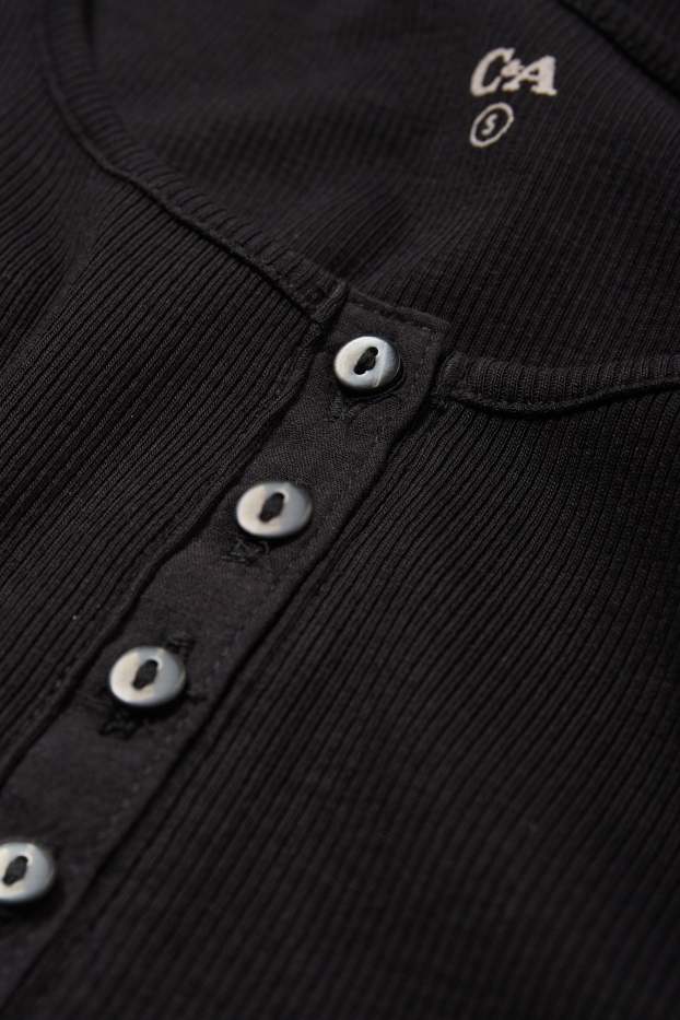 Donna - Maglia con collo serafino - nero