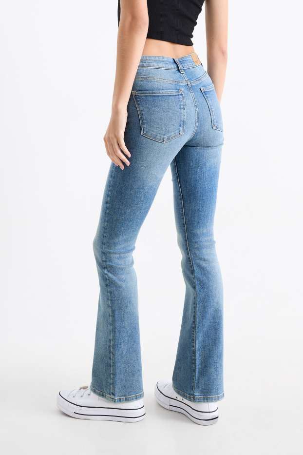 Damen - Flared Jeans - Mid Waist - LYCRA® - jeansblau