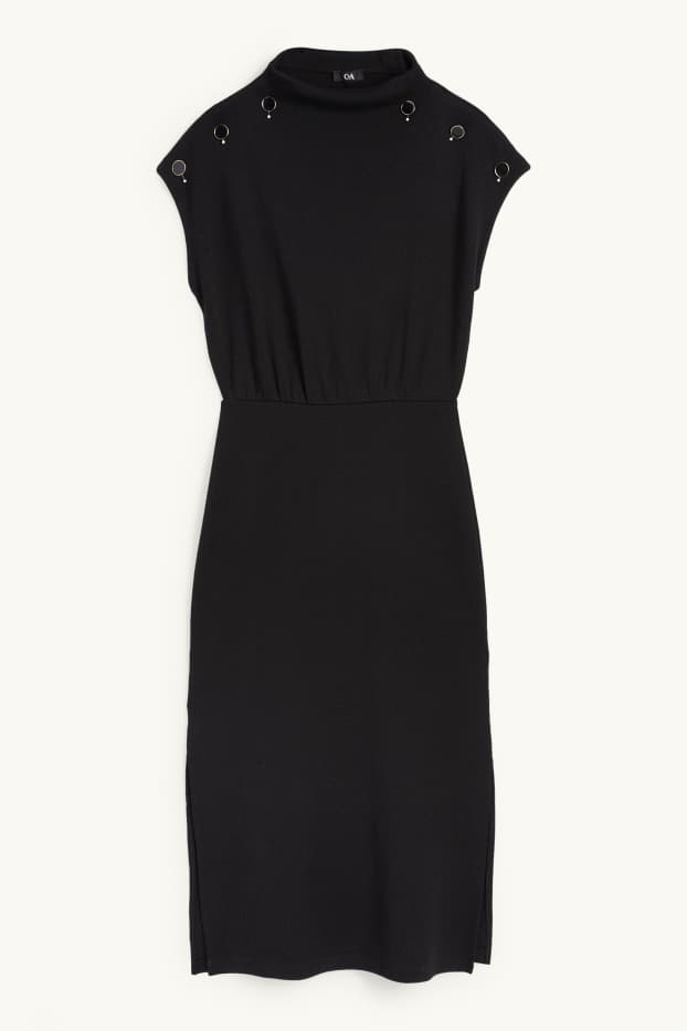 Damen - Strickkleid - schwarz
