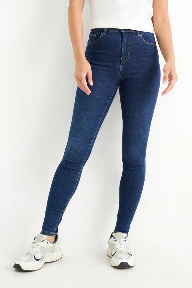 Dámské - Jegging jeans - high waist - džíny - tmavomodré