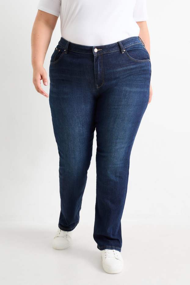 Donna - Straight jeans - vita media - LYCRA® - jeans blu scuro