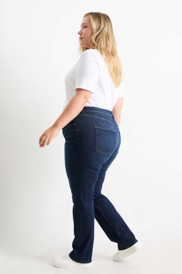 Donna - Straight jeans - vita media - LYCRA® - jeans blu scuro