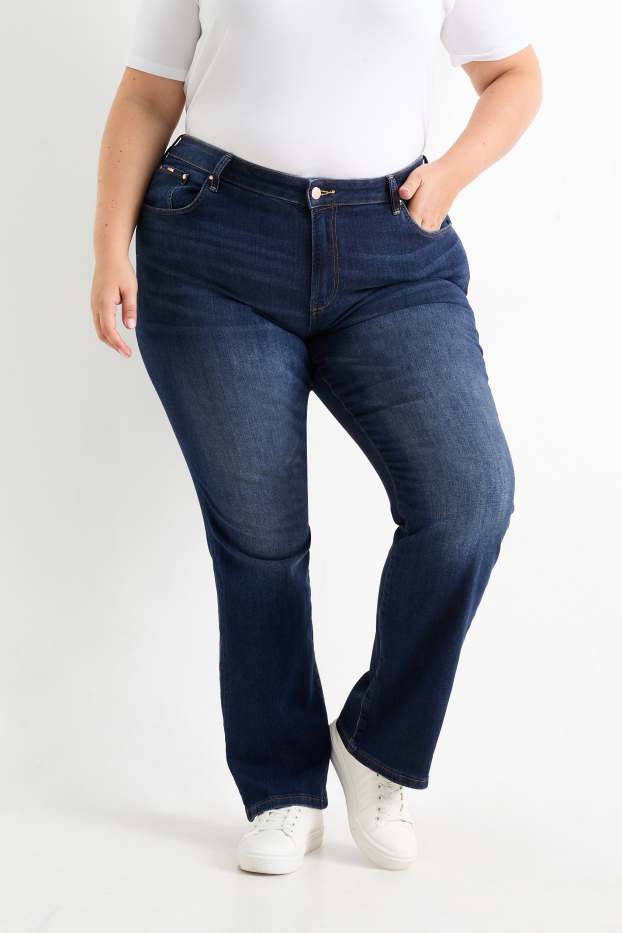Dona - Bootcut jeans - mid waist - texà blau fosc