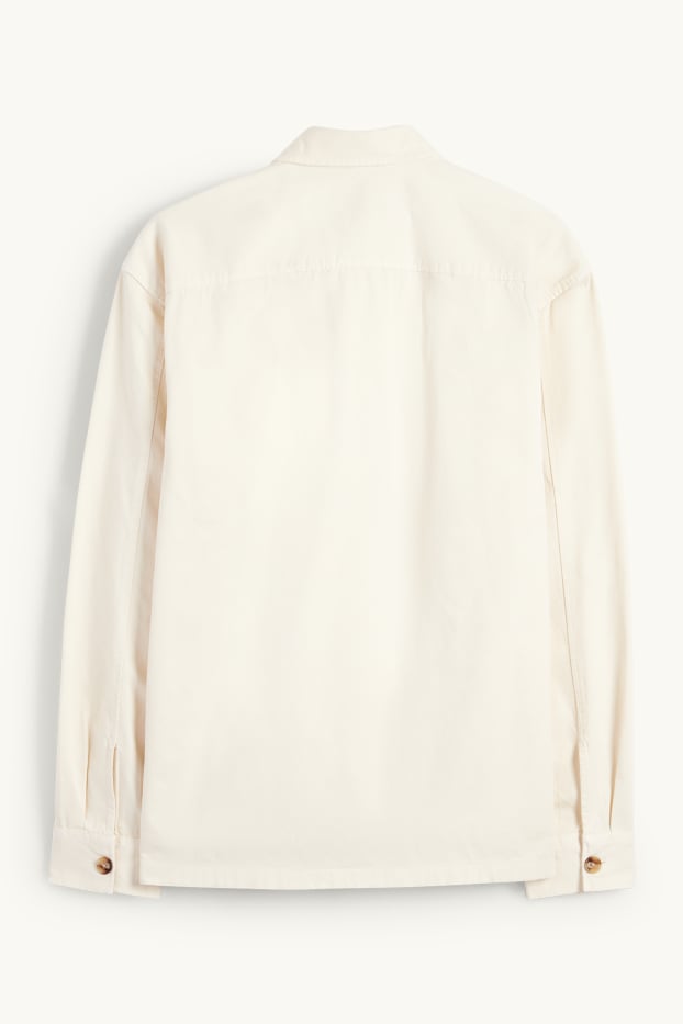 Men - Shirt - regular fit - kent collar - cremewhite