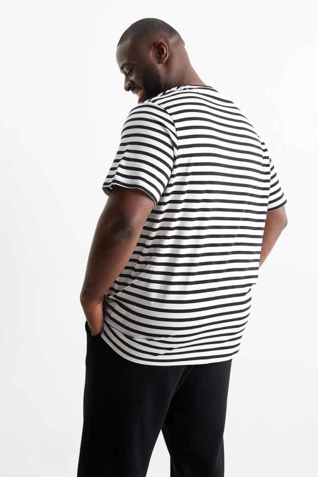 Bărbați - Tricou - cu dungi - alb / negru