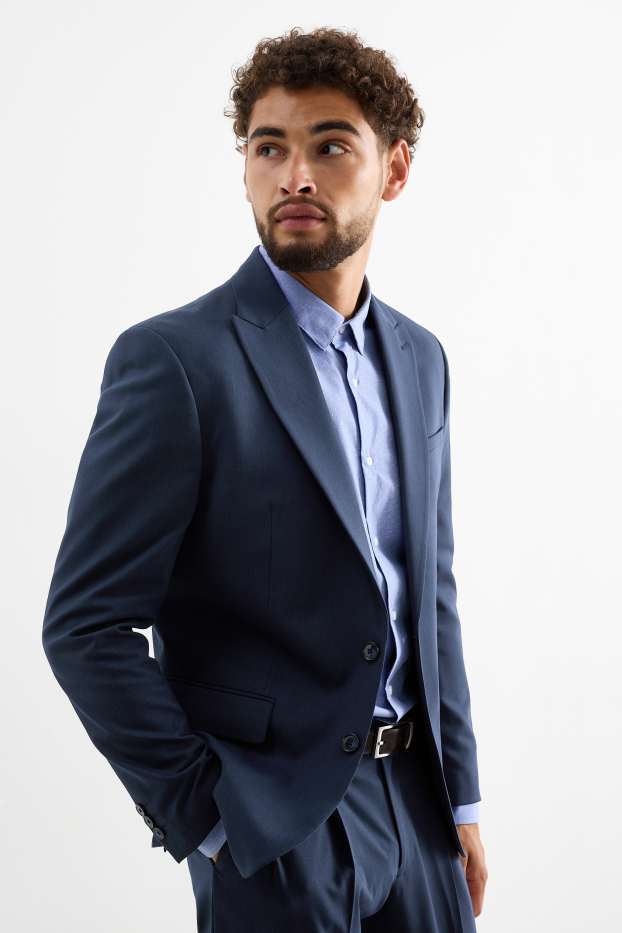 Uomo - Giacca coordinabile - slim fit - Flex - 4 Way Stretch - blu scuro