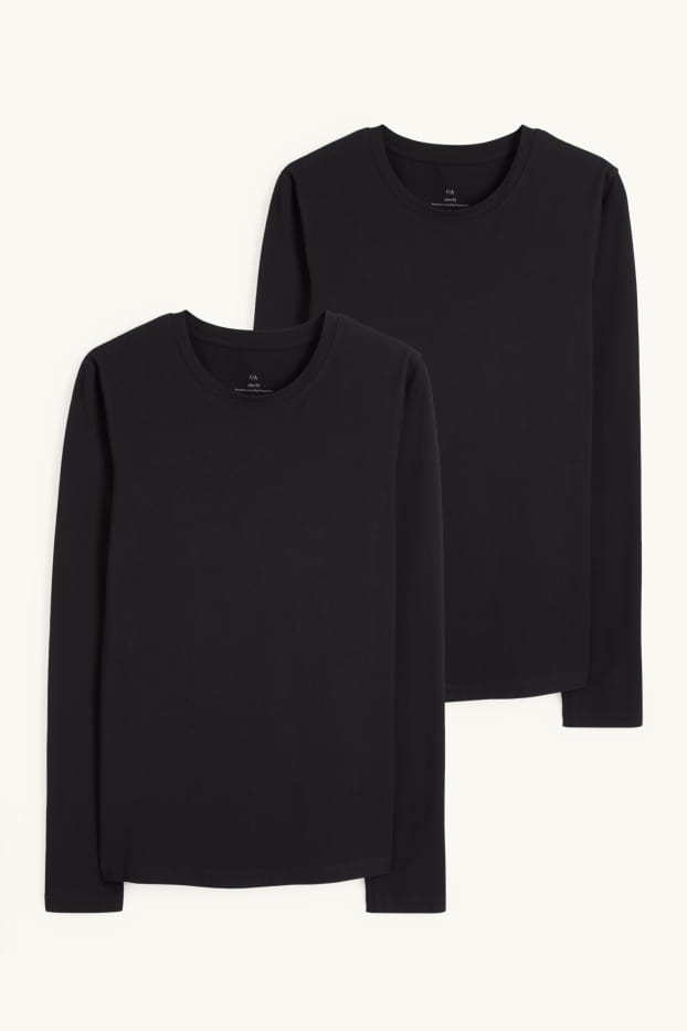 Femmes - Lot de 2 - haut à manches longues  - noir