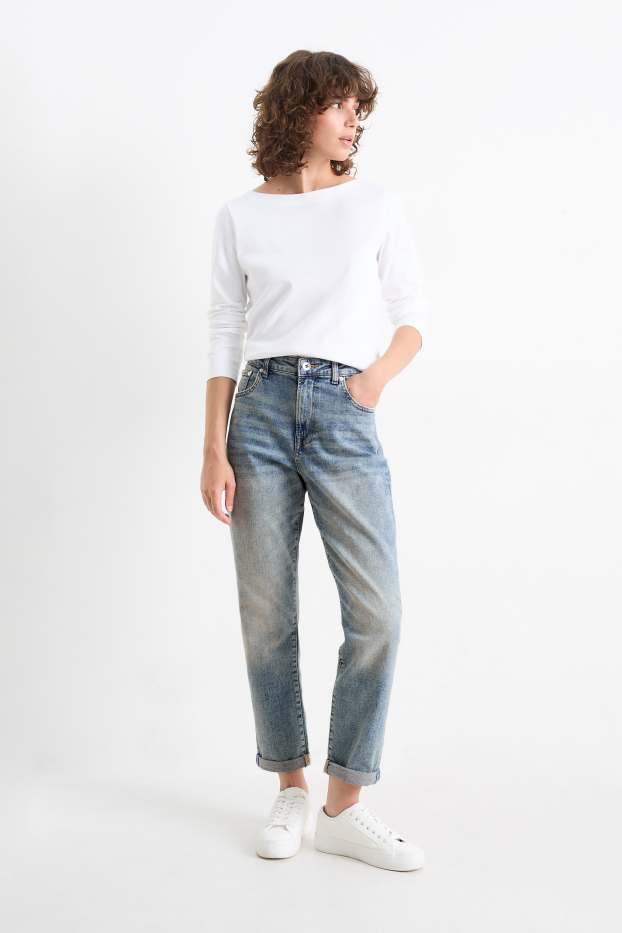 Dona - Boyfriend Jeans - mid waist - texà blau clar