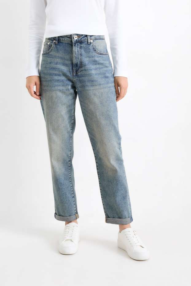 Dona - Boyfriend Jeans - mid waist - texà blau clar